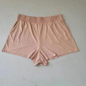 Express Shorts Women Large Blush Pink Shorts Pull-On Elastic Knit Pockets L